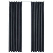 Tende Oscuranti | Tende Blackout con Ganci 2 pz Antracite 140x225 cm