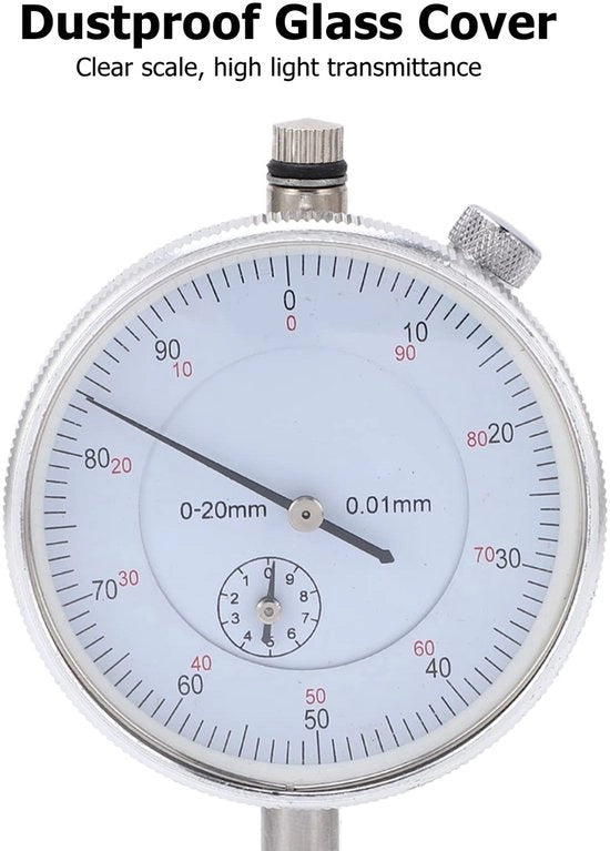 Misuratore di diametro molto preciso - orologio meccanico di misura - acciaio inossidabile resistente all'usura - canna di rame integrata - intervallo di misura 0-20 mm - ideale per misurazioni precise
