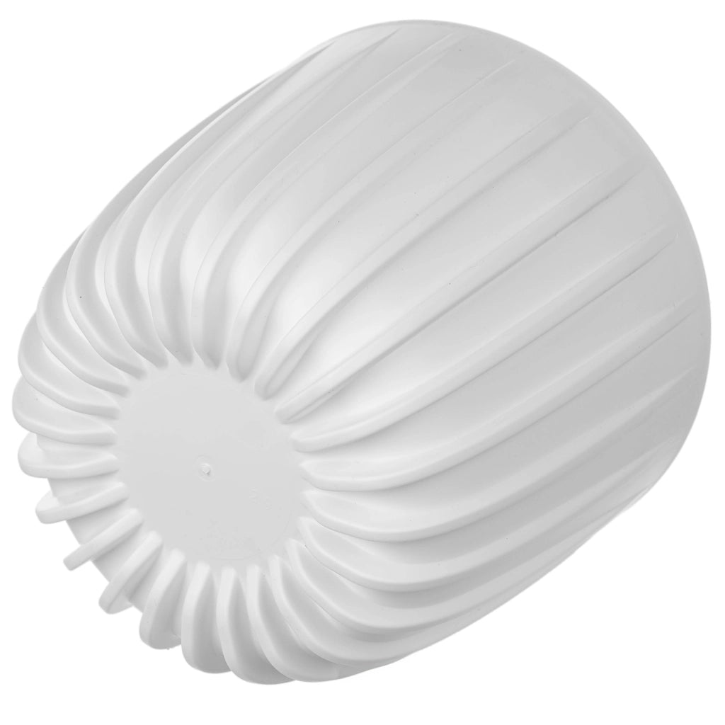 KADAX Vaso da fiori, coprivaso rotondo da 17,5 cm in plastica, supporto per fiori bianco