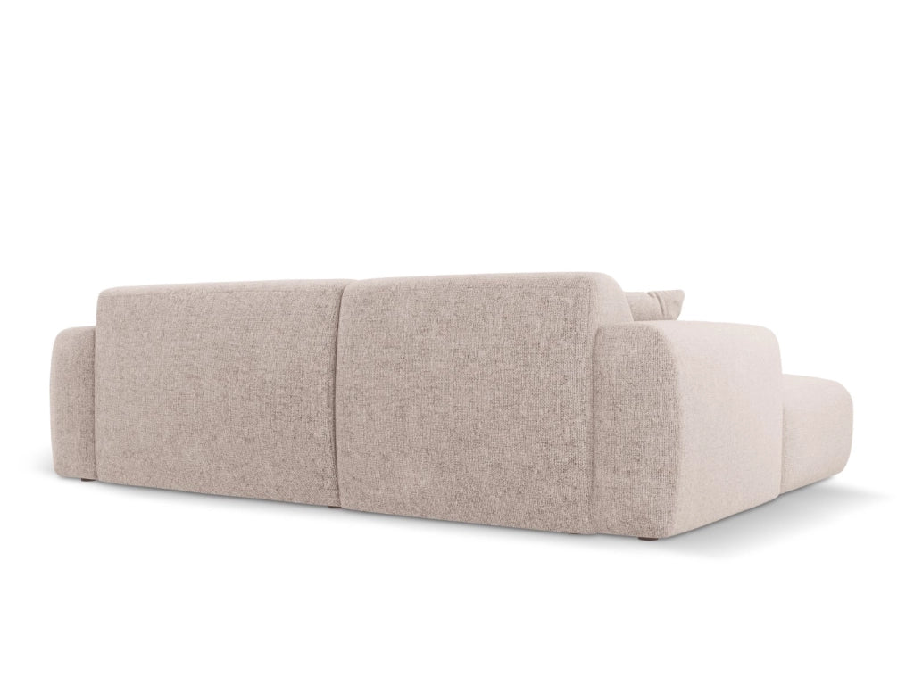 Cosmopolitan Design - Divano angolare destro "Nolio" 4 posti in ciniglia beige 