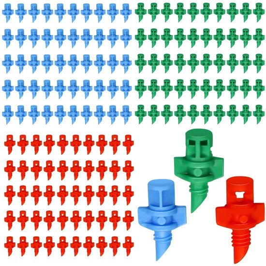 Irrigazione a Gocce 150 Pezzi - Testine di Spruzzo Micro - Sistema di Irrigazione a Nebulizzazione - Sistema di Aspersore - Giardino/Gazon - Materiali di Alta Qualità - Micro Aspersori