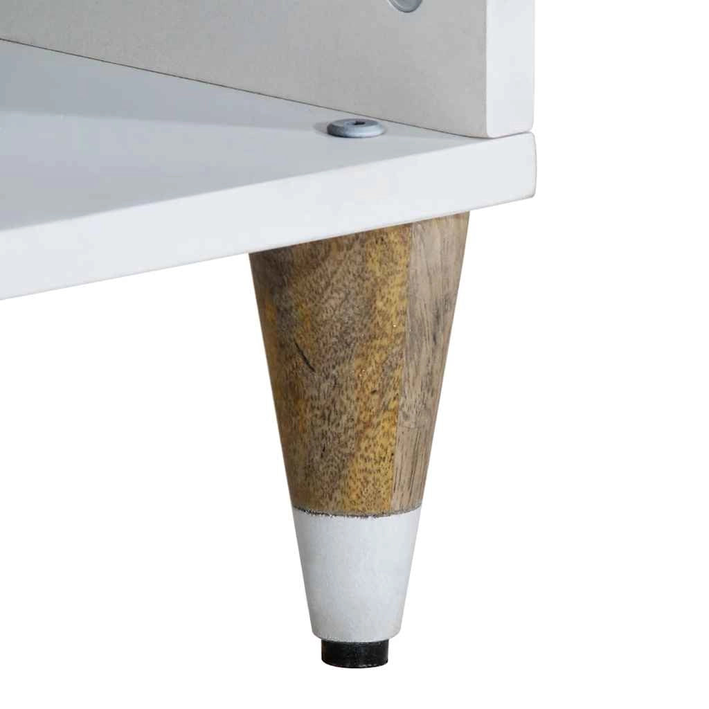 Mobile porta TV con cassetto e ripiani 100 x 33,5 x 46 cm pratico contenitore stile moderno legno di mango naturale 02_0057846