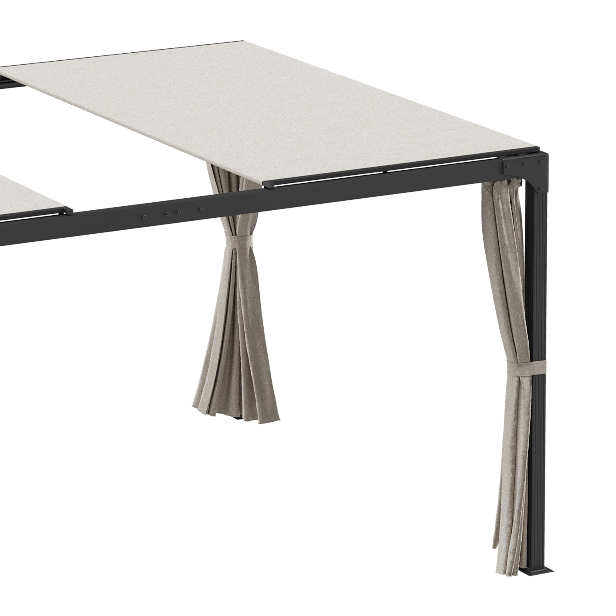 Pergola da Giardino 3x3m con Tende in Alluminio e Acciaio Beige