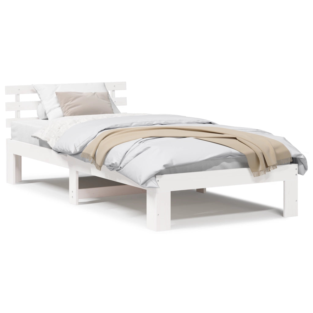 Struttura Letto in Legno di Pino Bianca Legno 80 x 200 cm