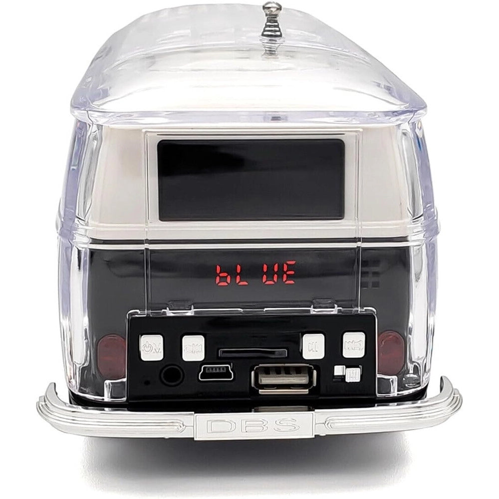 Trade Shop - Cassa Altoparlante Bluetooth Forma Furgoncino Retrò Portatile Con Luci Led Radio Fm Usb -