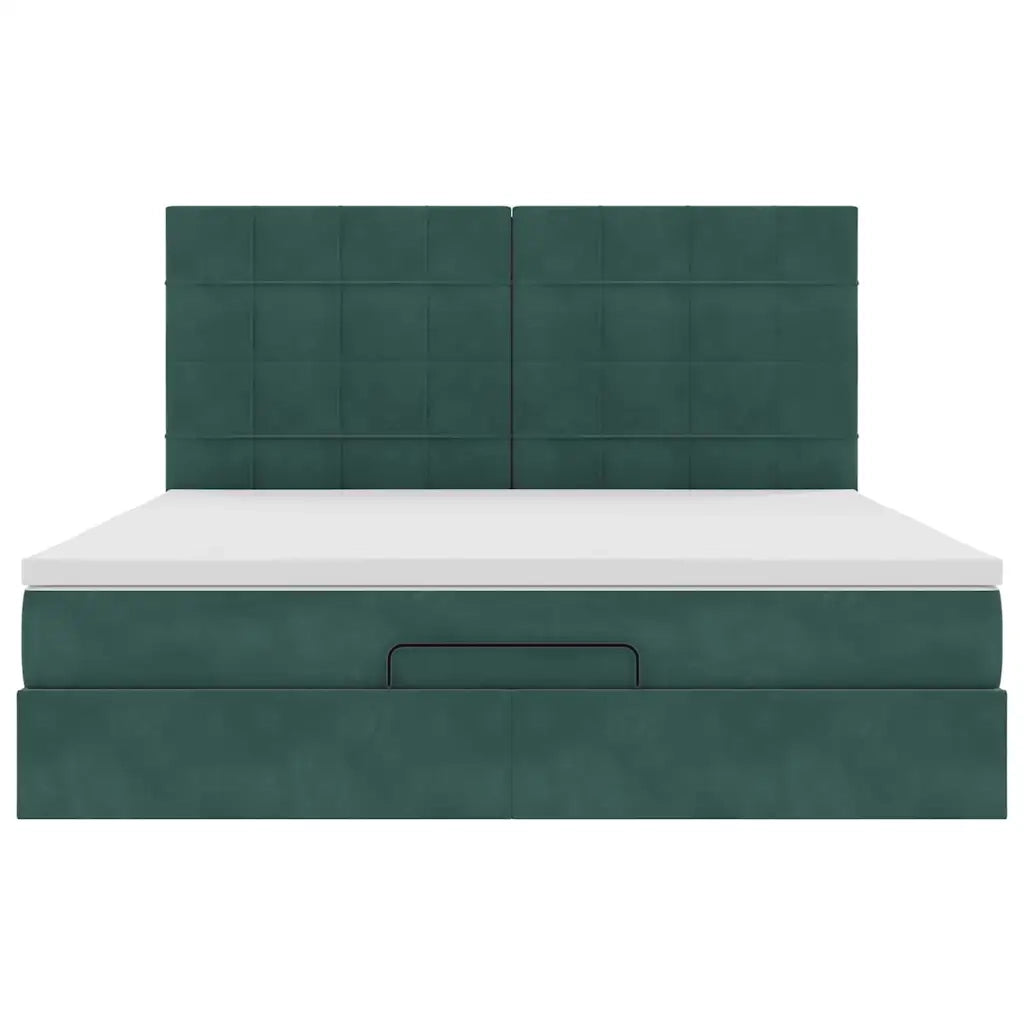 vidaXL Struttura Letto Pouf con Materassi 180x200 cm Velluto