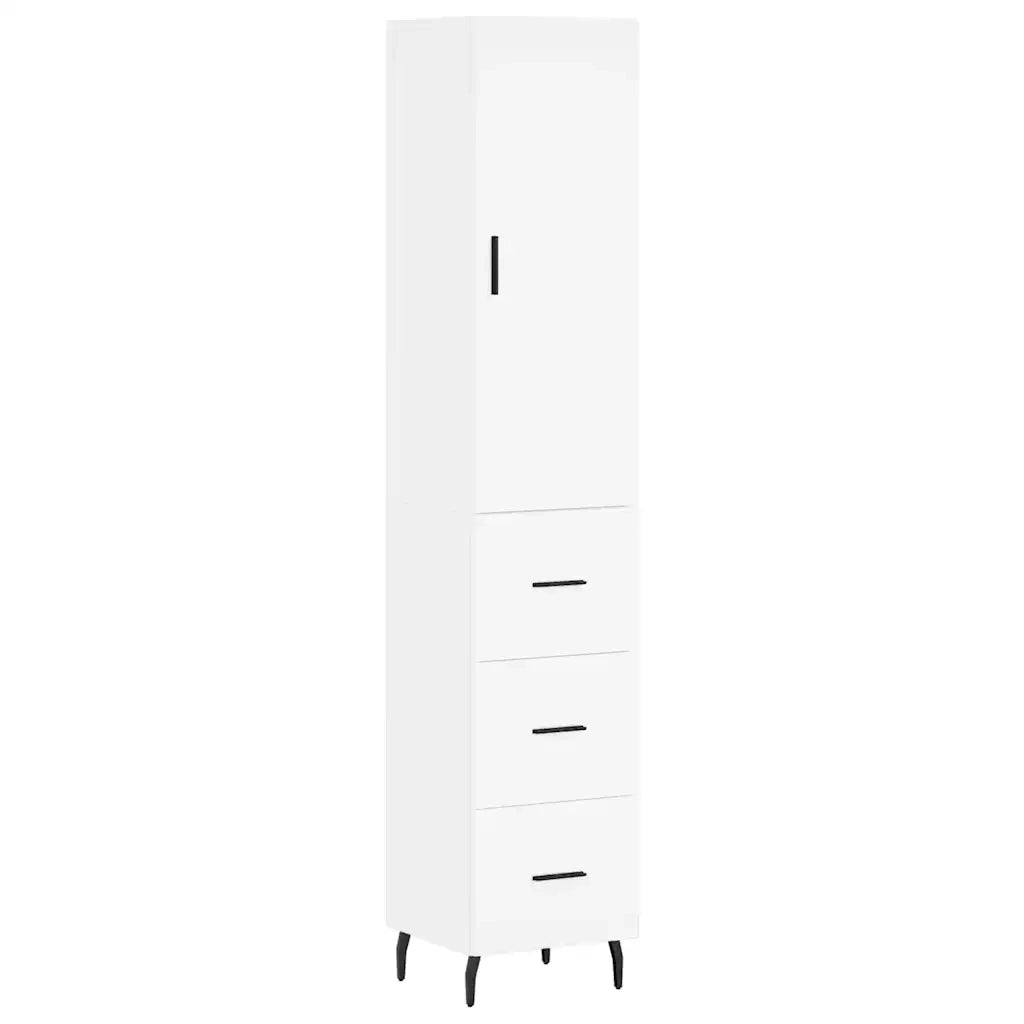 Credenza | Madia | Buffet da pranzo | Armadio da pranzo Bianca 34,5x34x180 cm in Legno Multistrato