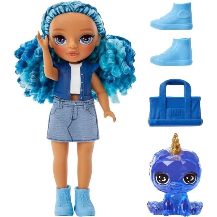 Rainbow High Littles - bambola da 15 cm + animaletto - blu - dai 4 anni in su