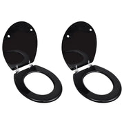 Tavolette WC con Coperchi 2 pz in MDF Nere cod mxl 52163