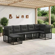 Set di divani da esterno Nero Poliestere 3437521