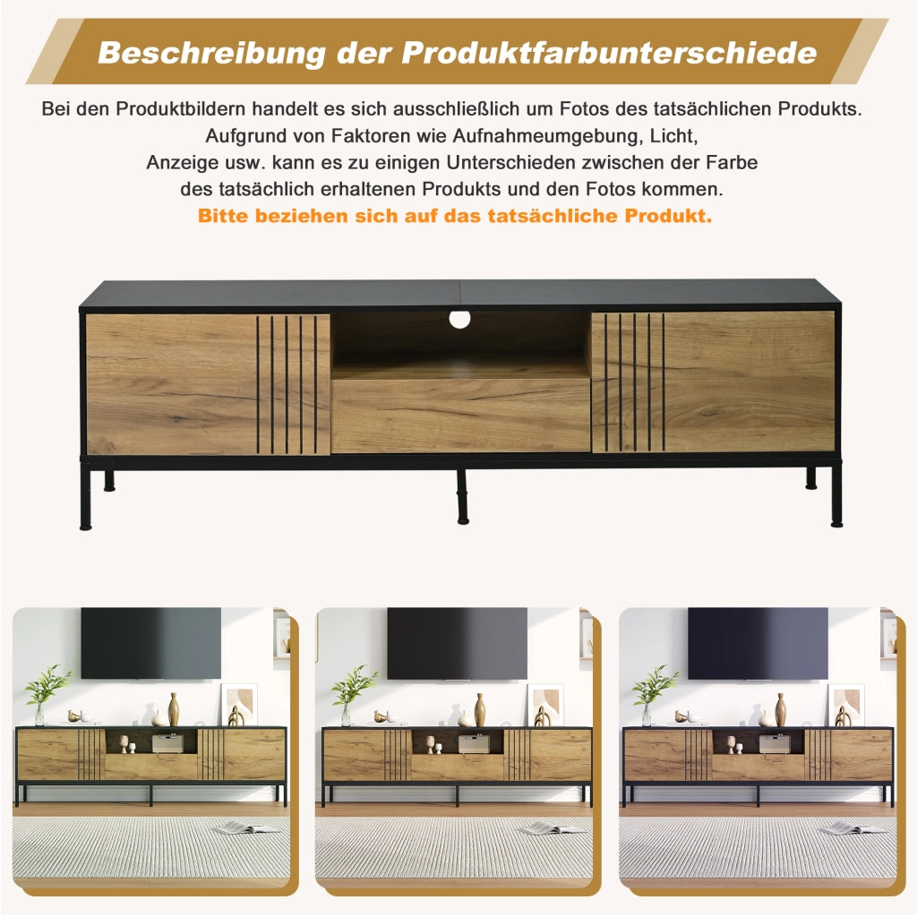 Cassettiera TV in truciolato colore rovere lunghezza 170 cm