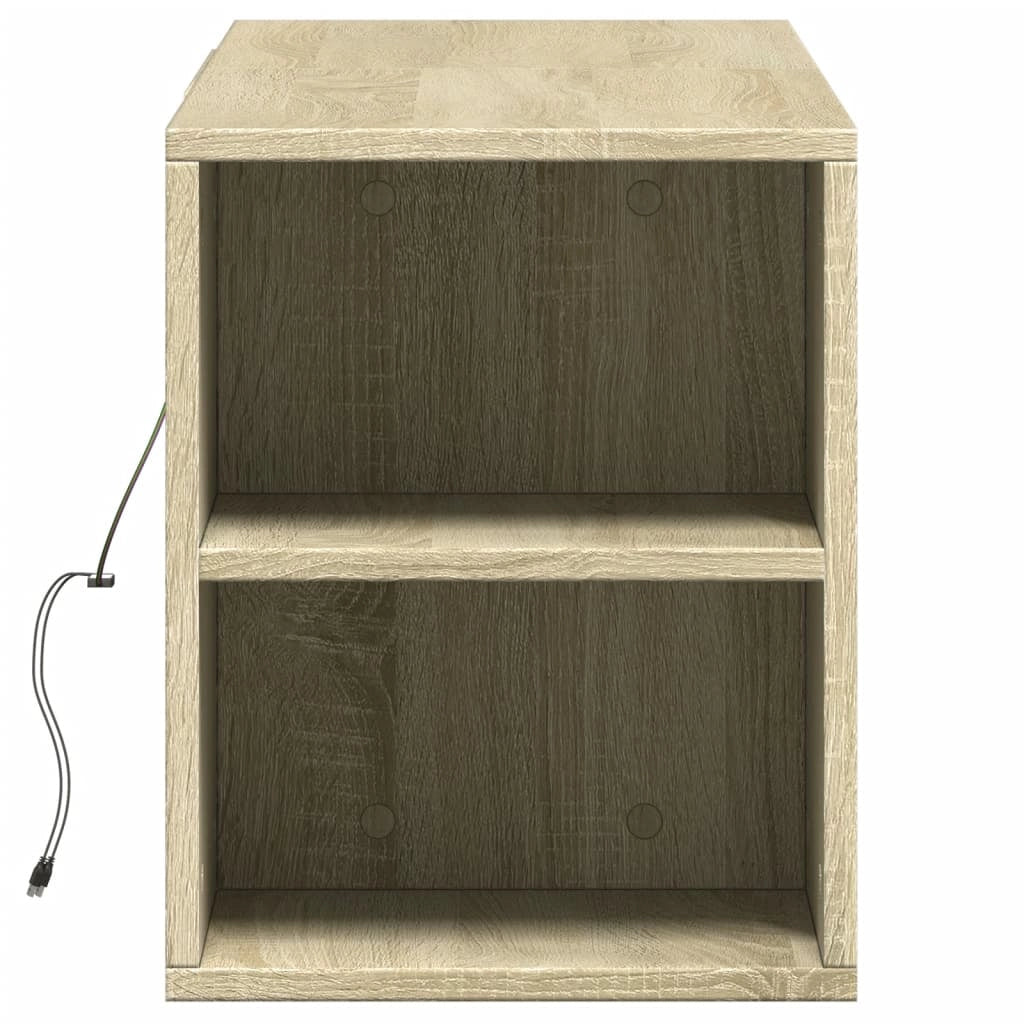 Mobile TV multimediale mensola TV credenza mobile TV sala da pranzo soggiorno parete attrezzata per camera da letto con luci LED rovere Sonoma 135 x 31 x 39,5 cm marrone 02_0028008