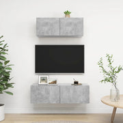 Set di Mobili Porta TV 2 pz Grigio Cemento in Legno Multistrato 3079122