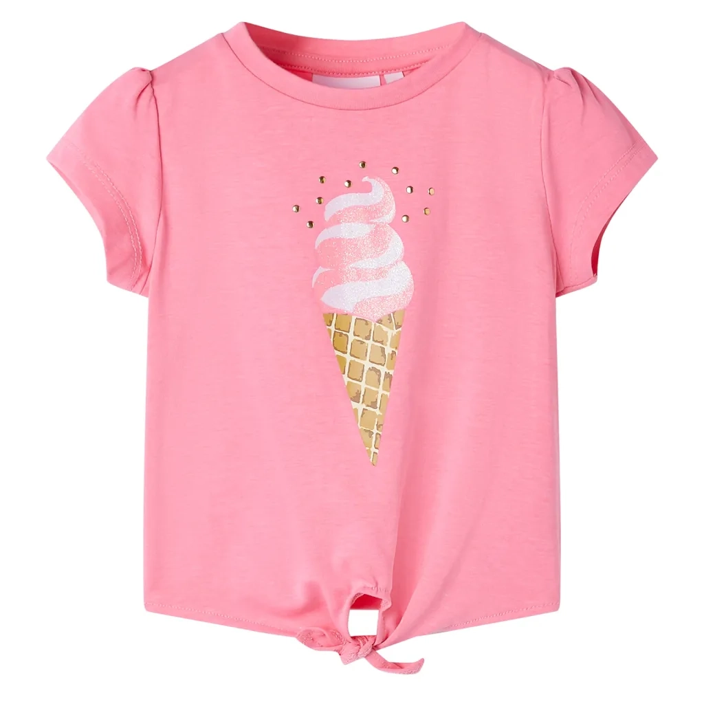 Maglietta da Bambina Rosa Fluo Brillante 92 11249