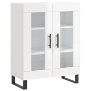 Credenza | Madia | Buffet da pranzo | Armadio da pranzo 69,5x34x90 cm in Legno Multistrato Bianco Lucido