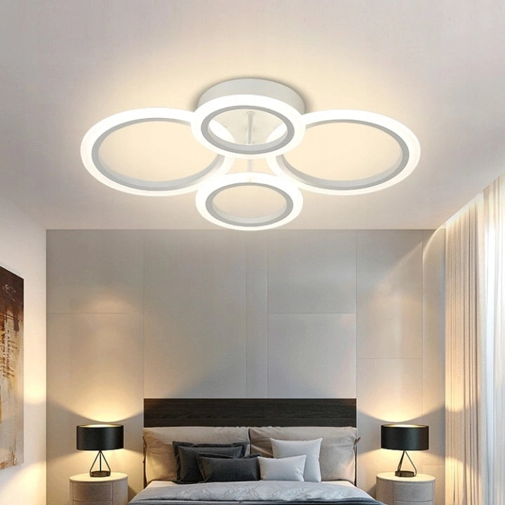 Lampada da soffitto LED 4 anelli bianca Vargo