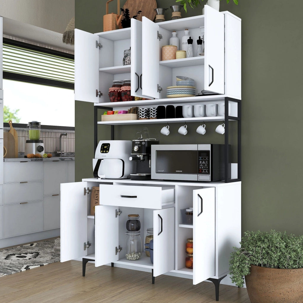 Madia Cavriago, Credenza 5 Ripiani, 120x40x199h cm Bianco