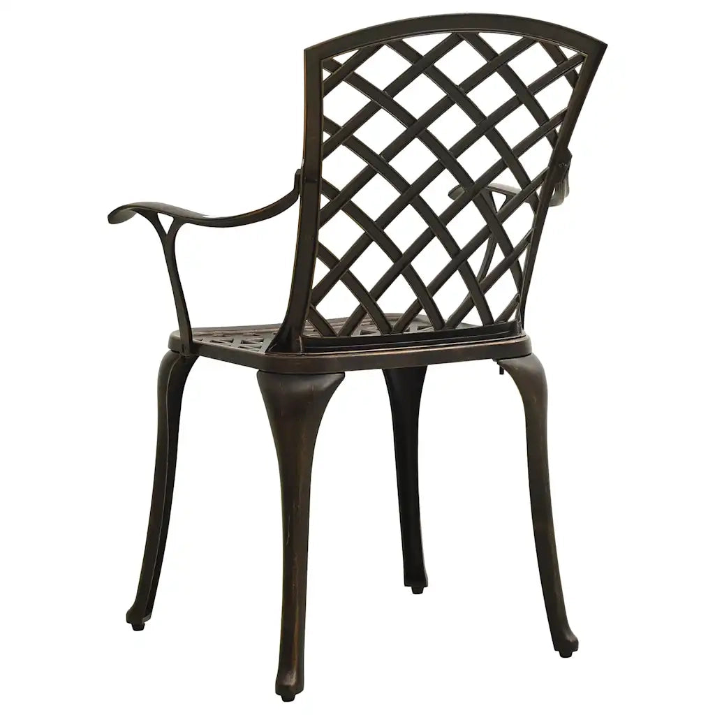 Sedie da Giardino 4 pz in Alluminio Pressofuso Bronzo 315571