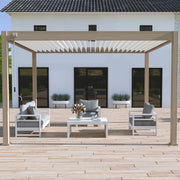Pergola bioclimatica OmbrÃ©aÂ® VS autoportante 3x4M - Woodlook- Lamelle bianche