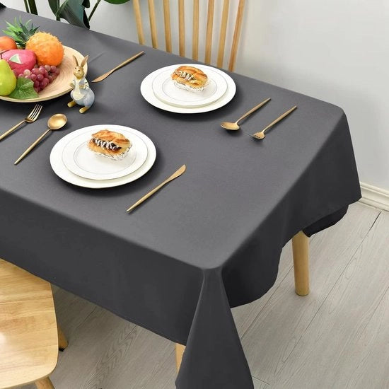 Tappeto da tavolo - impermeabile - tessuto di alta qualità con effetto loto resistente alle macchie luce impermeabile tovaglia da tavolo - qualità premium colore grigio scuro 100 x 100 cm