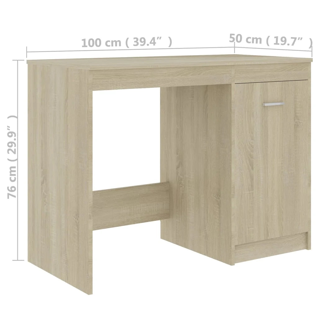 Scrivania tavolo postazione di lavoro mobile per computer studio rovere Sonoma 100 x 50 x 76 cm legno ingegnerizzato marrone 02_0023635
