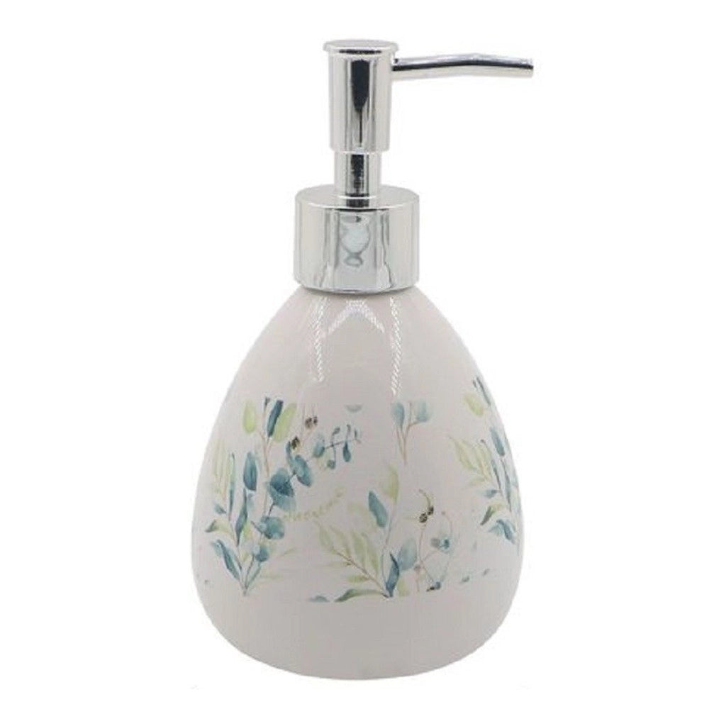 Trade Shop - Dispenser Porta Sapone Liquido Fiori Foglie Portasapone Accessorio Bagno 87049 -