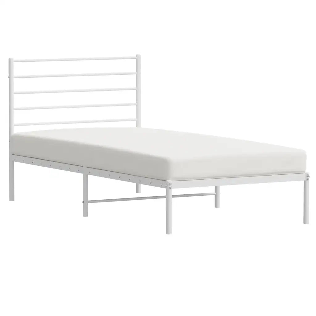 Giroletto con Testiera Metallo Bianco 90x190 cm 352360