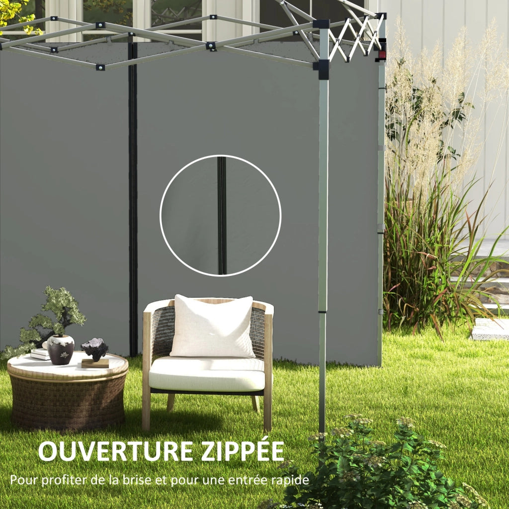 Pannelli laterali per gazebo ¨C zephmum ¨C 2 pezzi grigio scuro