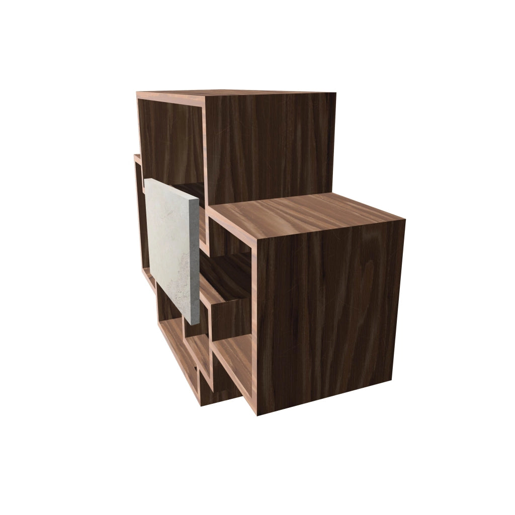 Sorrento - Scaffale a parete in legno melaminico 132x30xH75 cm, colore marrone