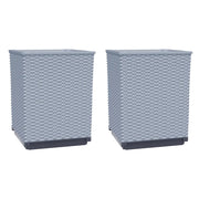 2 pz Fioriere | Cassetta per fiori | Vaso Grigio Chiaro 30x30x37 cm in Polipropilene
