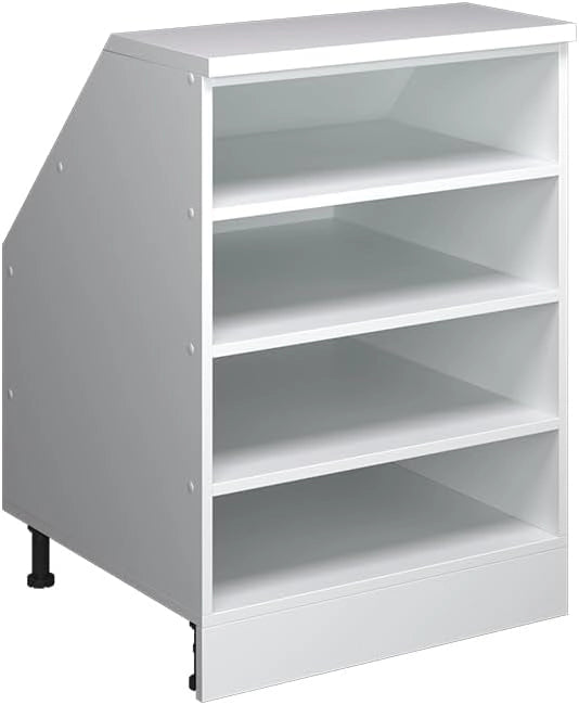 Armadio per tetto spiovente Rion, Bianco, 60 x 81.8 cm con 4 scomparti, carcassa 60 cm profondità, adatto per il salvaspazio sotto tetti spioventi