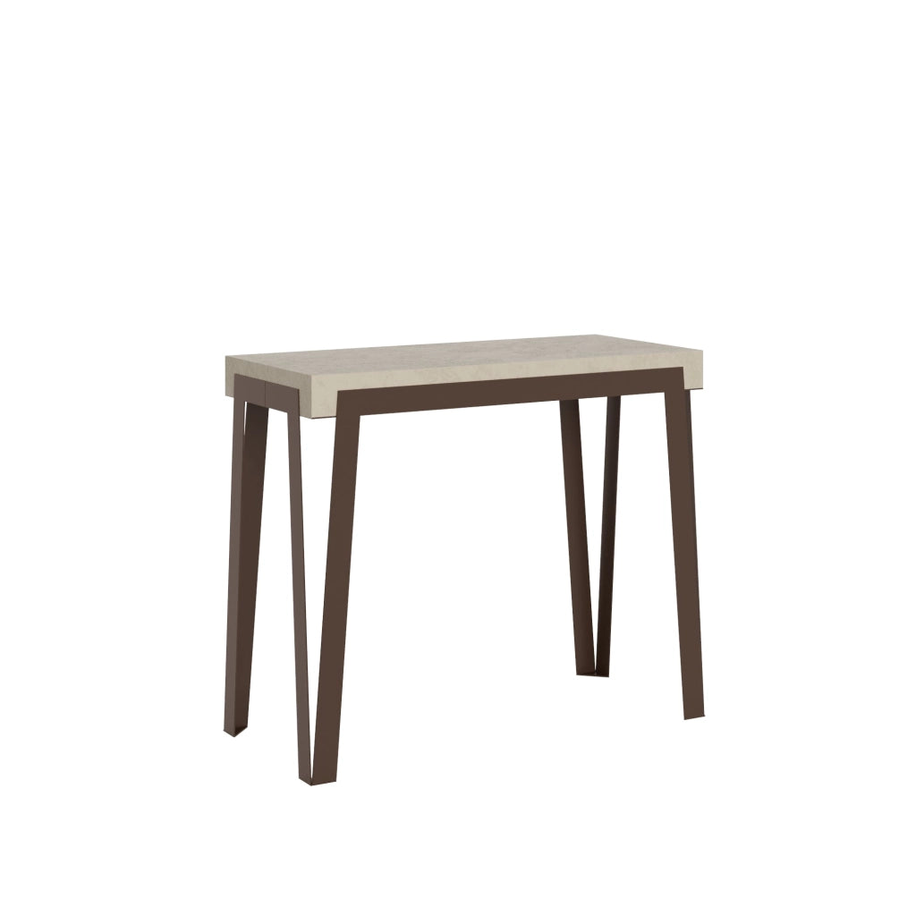 Consolle Allungabile 90-196x40x77 cm Rio Small Cashmere Telaio Ruggine
