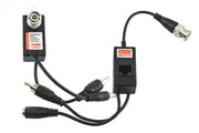 COPPIA TRASMETTITORI VIDEO AUDIO BALUN ALIMENTAZIONE PORTA LAN RJ45 CAVO CAT 5