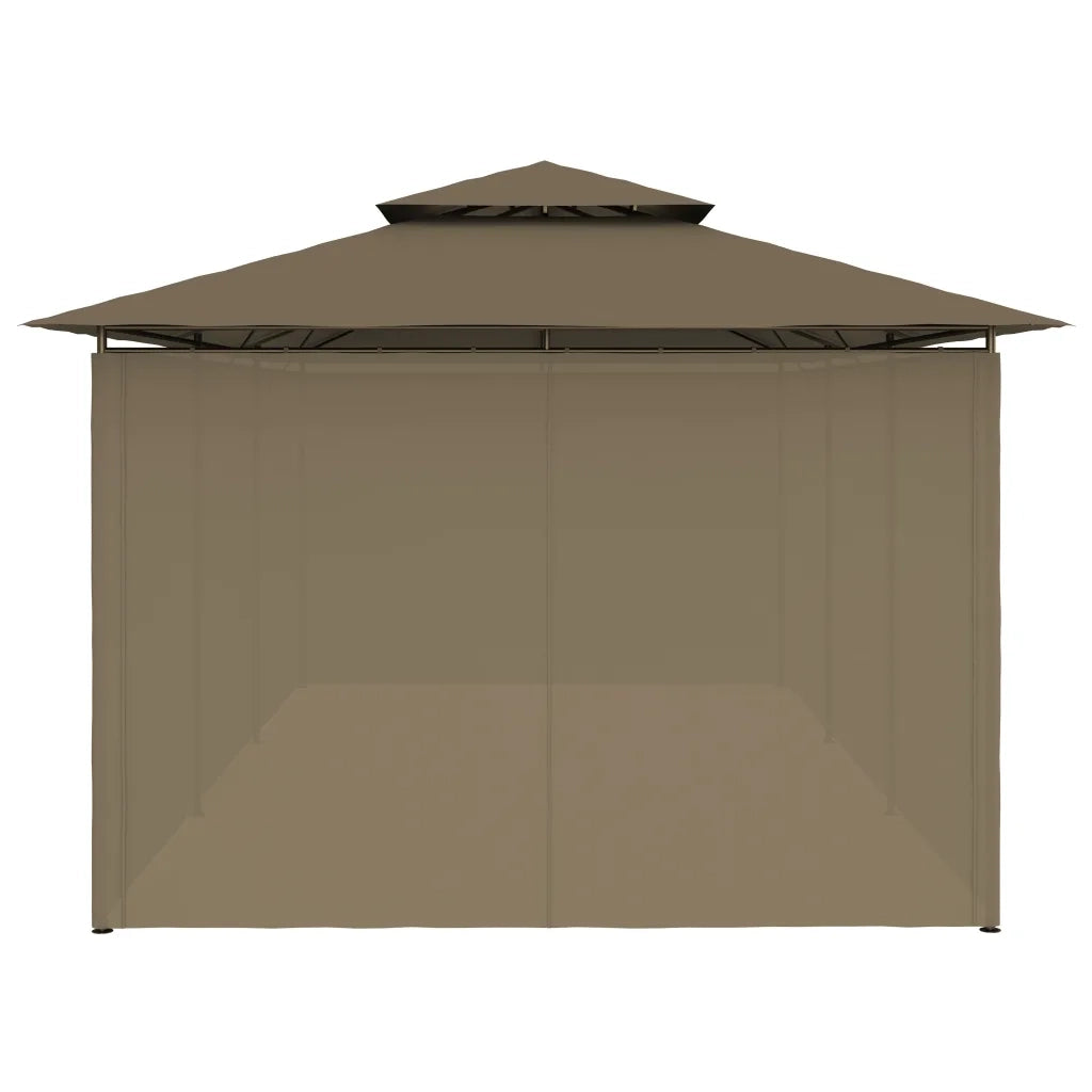 Gazebo con Tende 600x298x270 cm Grigio Talpa 180 g/mÂ²