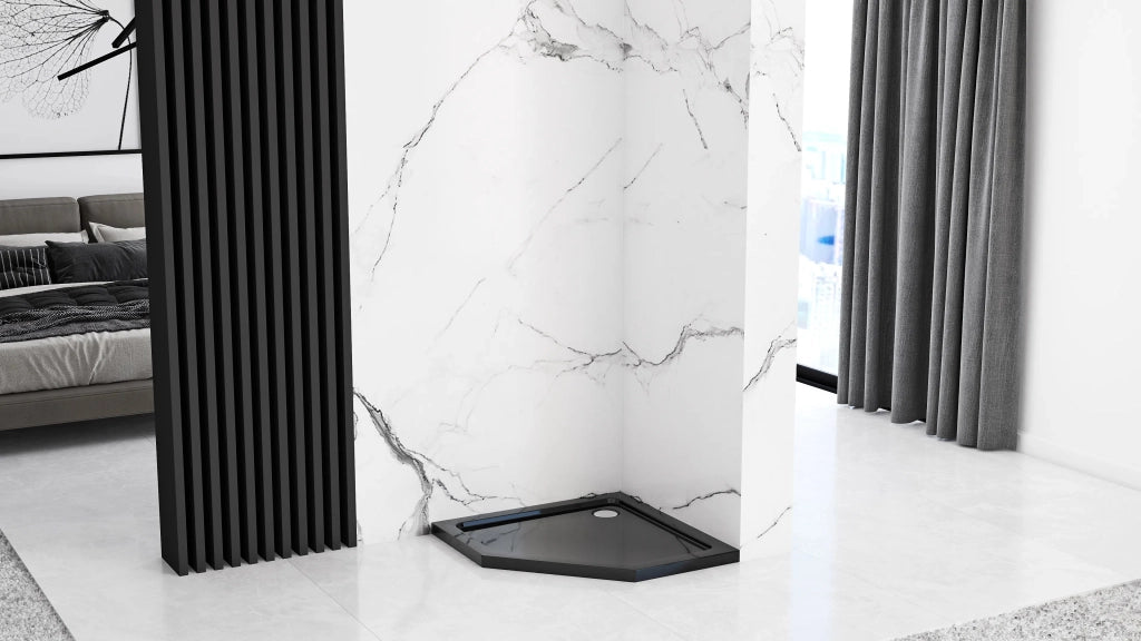 Cabina Doccia Diamond Black Mat 80x80 senza piatto doccia