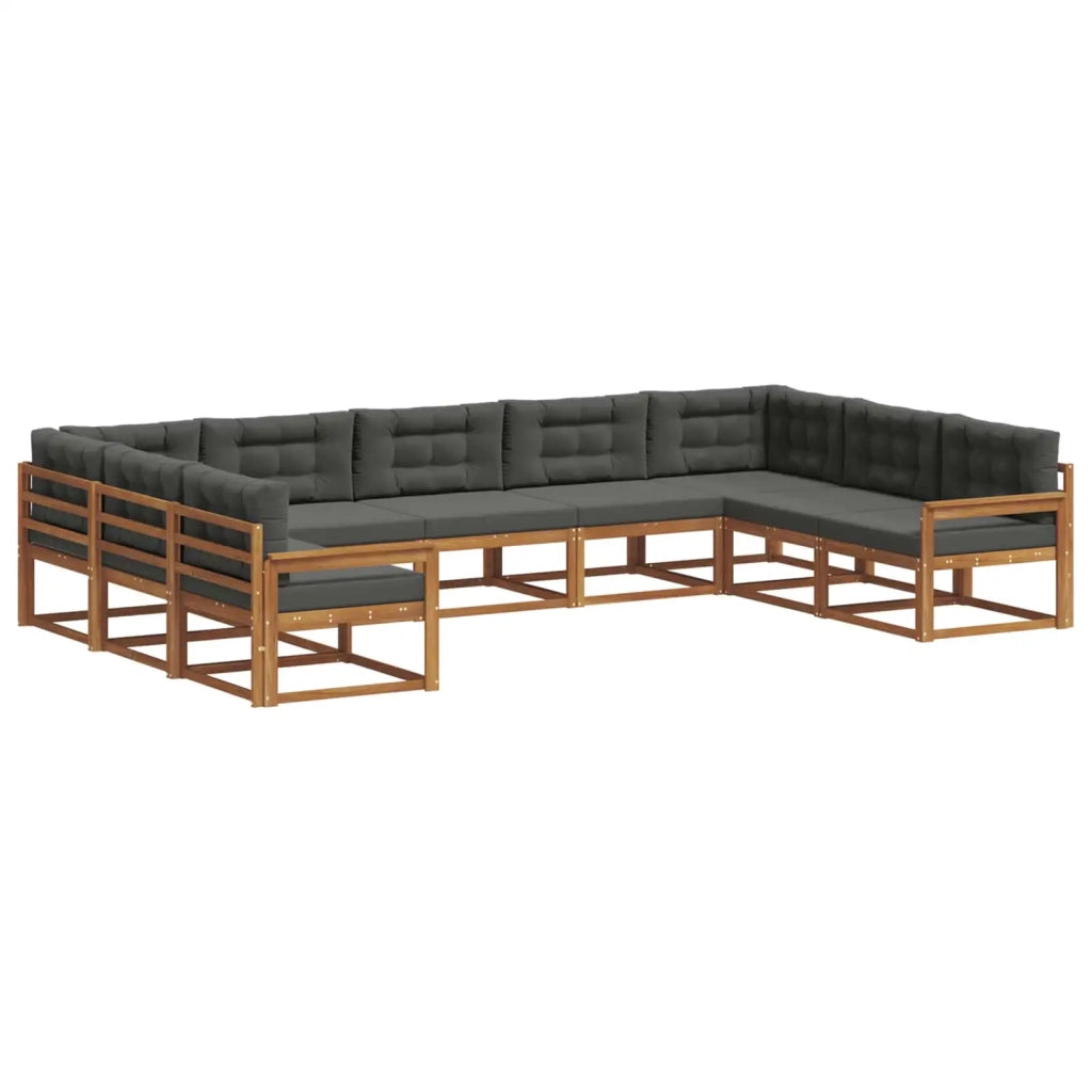 Set di divani da esterno con cuscino 9 pcs Naturale e Antracite 3368160