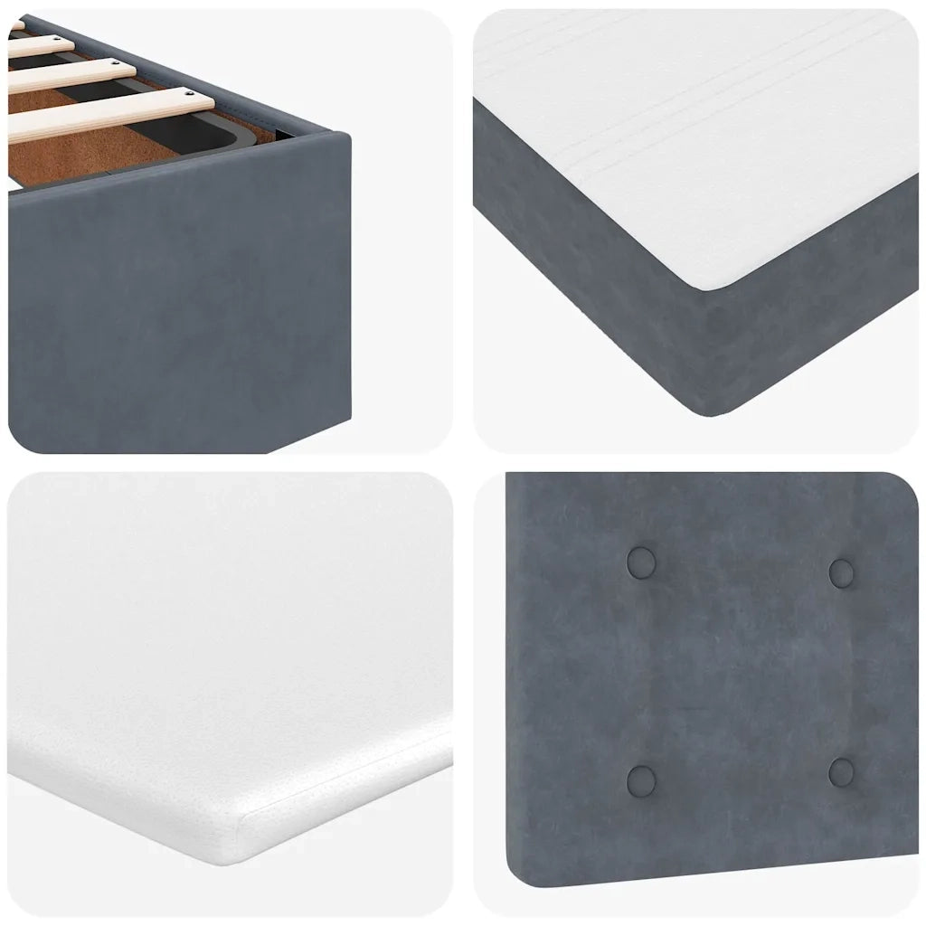 Struttura Letto Pouf con Materassi 160x200 cm in Velluto 3314475