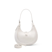 Nuova borsa a tracolla casual da donna in vera pelle, colore bianco