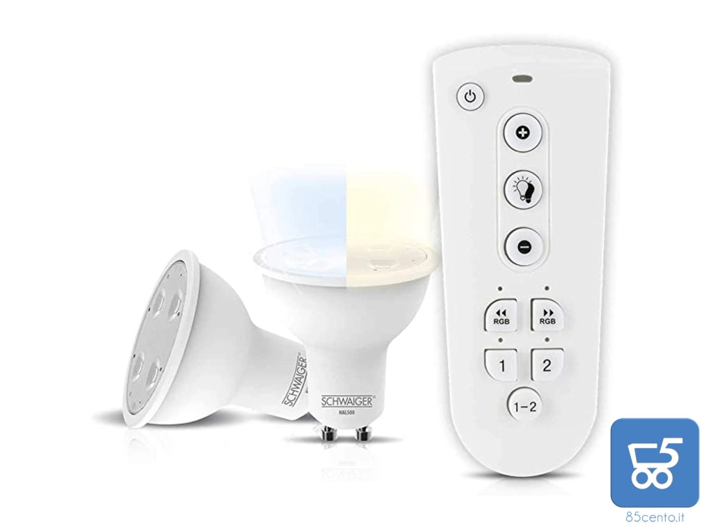 Set di 2 lampadine a LED (GU10) 1 telecomando illuminazione regolabile dimmerabile Smart Home 2700 - 6500K