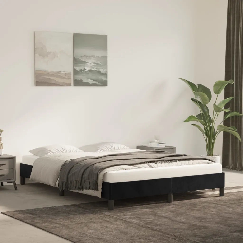 Giroletto senza Materasso Nero 140x190 cm in Velluto 346972