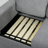 Divano 3 Posti Modulare con Pouf Contenitore in Velluto a Coste, 196x139x85 cm, Grigio Chiaro