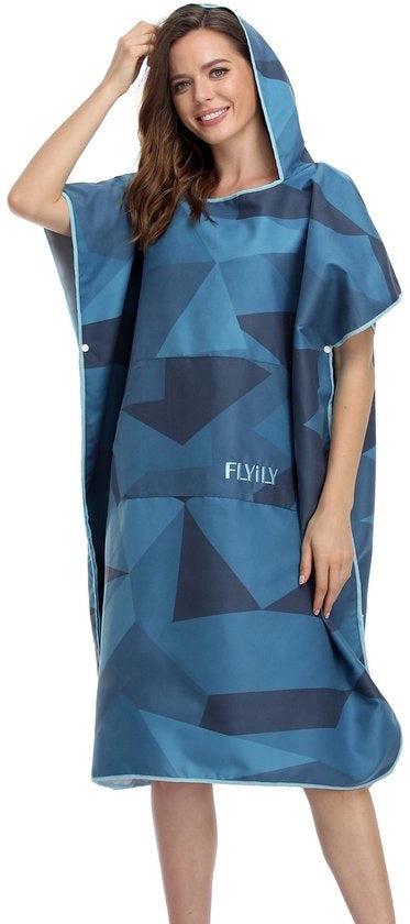 Poncho da Bagno Surf in Unico Stile e Comodo per Adulti (Navy, Grande)