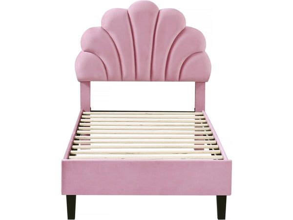 Letto a conchiglia in velluto "Manon" - 90 x 190 cm - Rosa
