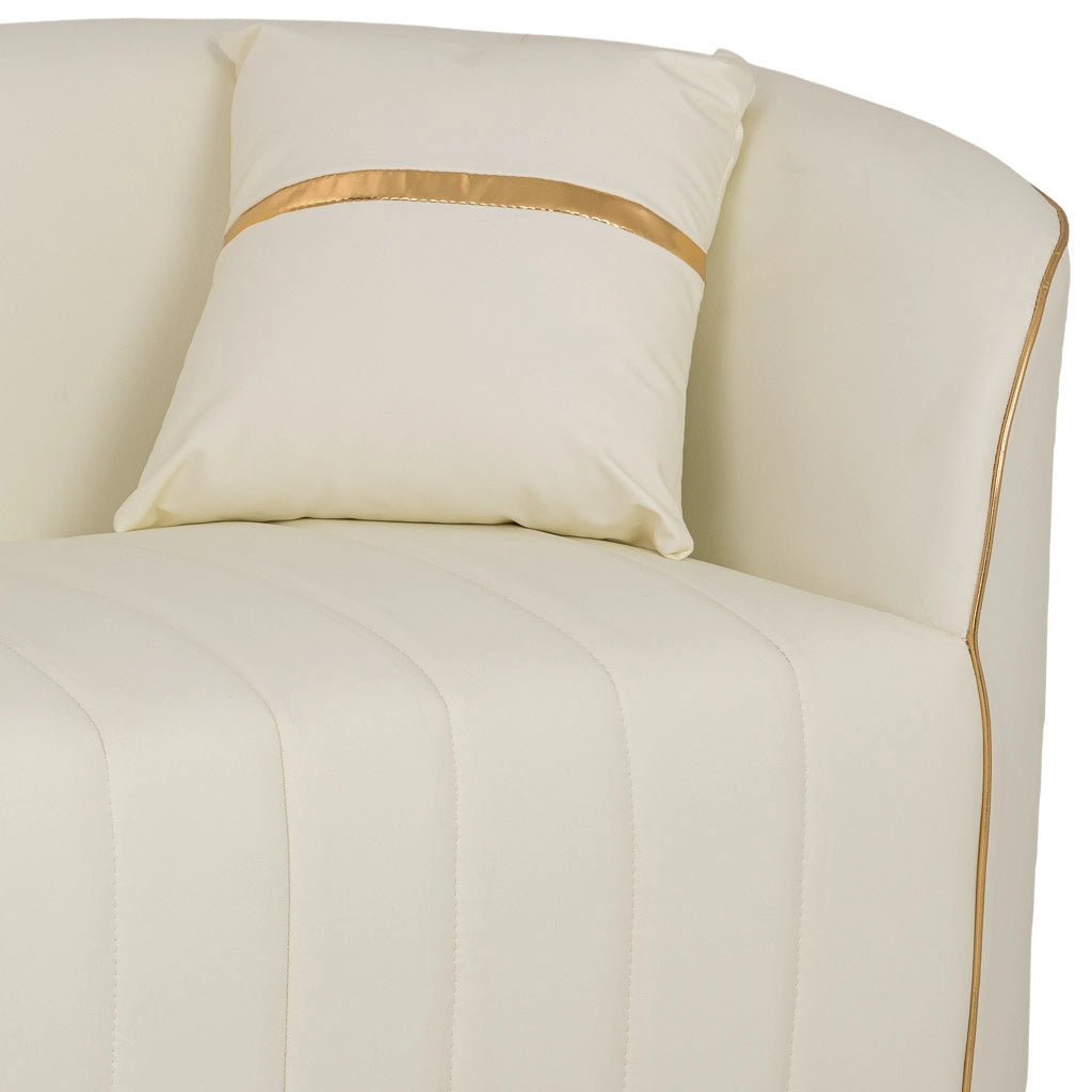 Divano in ecopelle beige 137x72x76h cm