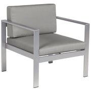 Poltrona da Giardino Struttura in Alluminio Anodizzato Grigio Scuro per Esterno con Cuscini