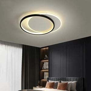 Lhj076-c Lampada Da Soffitto A Led Nera 40 Cm