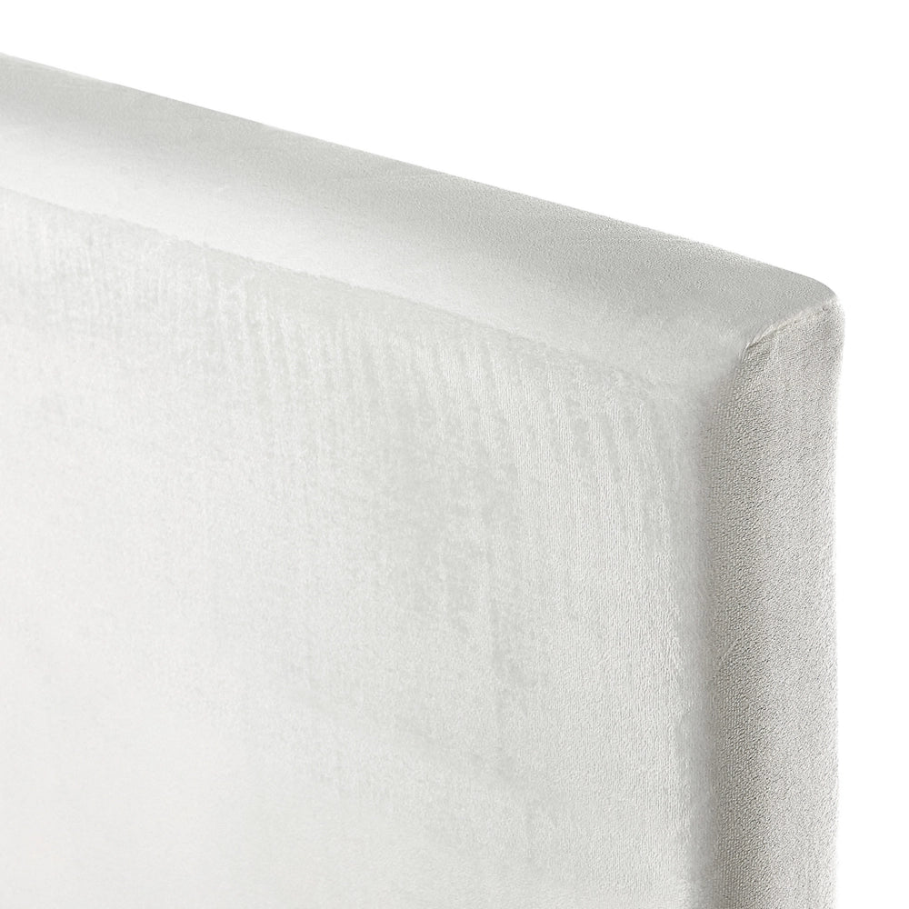 Letto 160 x 200 cm telaio a doghe in velluto bianco contemporaneo