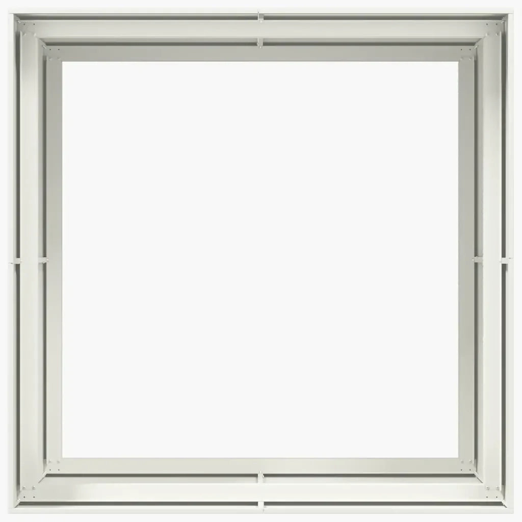 Fioriera quadrata moderna per esterni decorazione da giardino 100 x 100 x 80 cm acciaio bianco 02_0051601