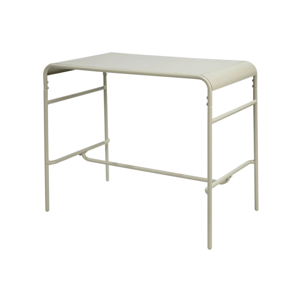 Tavolo alto da giardino in acciaio, 4 posti, 120cm, beige