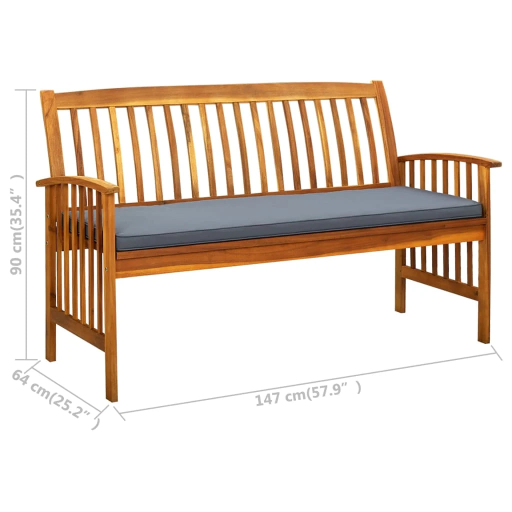 Panca da giardino mobili da esterno per patio terrazza con cuscino 147 cm legno massello di acacia 02_0011430